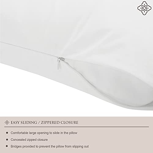 Bioweaves 100% Organic Cotton Breathable Pillow Protectors GOTS Certified with Zipped Closure – Standard, 20 x 26 inches, 2-Pack - size: Standard - 20" x 26"