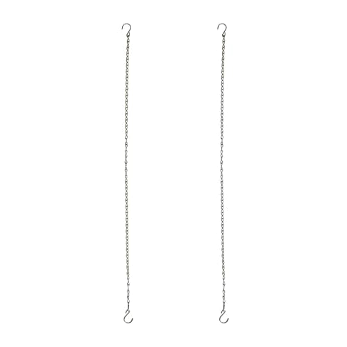 Chain for Hanging Plants,35 Inch Silver Hanging Chain,Hanging Basket Chain Kits with Hooks for Bird Feeder Hanging Planter Porch Wind Chime (Silver, 35 Inch-2PCS) - color: Silver, size: 35 Inch-2PCS