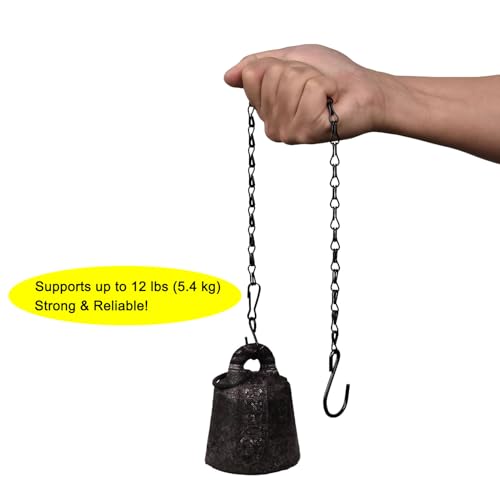 Chain for Hanging Plants,21 Inch Black Hanging Chain, Small Hanging Basket Chain Kits with Hooks for Bird Feeder Hanging Basket Extender Porch Wind Chime (Black, 21 Inch-6PCS) - color: Black, size: 21 Inch-6PCS