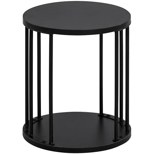 HDANI Small Round Wooden Step Stool for Kids Adults, 300lbs Load Capacity Garden Stool, Non-Slip Small Stool for Plant Stand, Kitchen, Bathroom and Bedroom, Black - color: Black, size: Small - Single