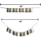 Tassel Garland - Boho Tassel Garland with Wood Beads - Wall Decor for Dorm, Girls Room and Nursery Room - Olive Green (43 inch) - size: 43 inch
