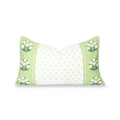 Hofdeco Premium Grandmillennial Coastal Hampton Patio Indoor Outdoor Lumbar Pillow Cover Only, 12"x20" Water Repellent for Backyard, Couch, Poolside, Green Print Block Print Striped Lily of the Valley - color: Grass Green Block Print Striped Lily of the V