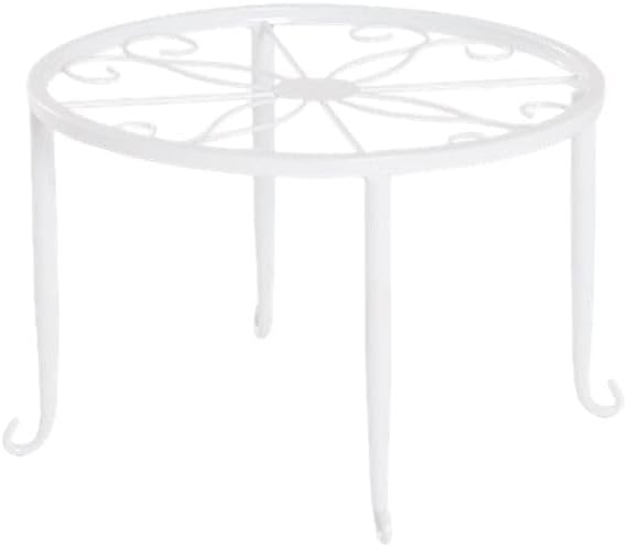 1 Pack Metal potted plant stand, rust-proof iron flower pot stand, heavy duty pot stand for indoor patio(White)