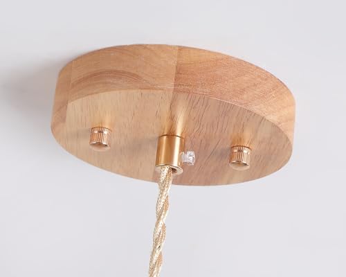 Bamboo Pendant Light Fixture One-Light Adjustable Boho Basket Handmade Woven Mini Pendant Lighting for Kitchen Island Sink Farmhouse Home - color: Natural-5