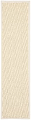 SAFAVIEH Natural Fiber Collection Runner Rug - 2' x 8', Cream, Sisal, Woven Design with Border (NF525A) - color: Creme, size: 2' x 8' (Runner)
