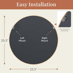 Barnyard Designs Rattan Wall Mirror, Round Farmhouse Boho Accent for Bathroom, Entryway or Bedroom, Handwoven Natural Honey Rattan Frame (25.5", Round) - size: 25.5"L x 25.5"W