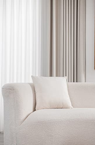 DEZENE Throw Pillow Covers 16x16 Cream: Pack of 2 Cozy Soft Velvet Square Modern Luxury Decorative Throw Pillow Cases for Sofa Couch Living Room Bed Home Decor - color: Vanilla Ice, size: 16" x 16" (Pack of 2)