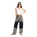 Tranquil Threads Women's Harem Pants with Pockets and Drawstring, Hippie Boho Yoga Clothes - color: Smokey Black, size: X-Large
