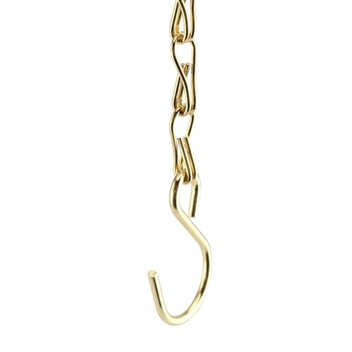 PINGEUI 8 Pack Gold Hanging Baskets Chains, 16 Inch Heavy Duty Metal Hanging Basket Chain Decorative Chains with S Hook, Plant Hanger Indoor Outdoor Replacement Hanging Chains