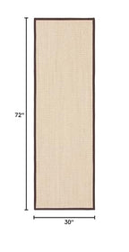 SAFAVIEH Natural Fiber Collection Runner Rug - 2'6" x 6', Maize & Brown, Sisal, Woven Design with Border (NF141C) - color: Maize/Brown, size: 2'6" x 6' (Runner)