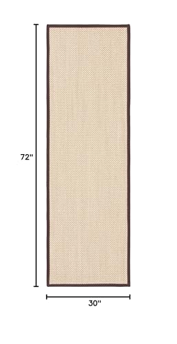 SAFAVIEH Natural Fiber Collection Runner Rug - 2'6" x 6', Maize & Brown, Sisal, Woven Design with Border (NF141C) - color: Maize/Brown, size: 2'6" x 6' (Runner)