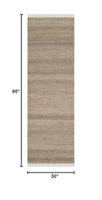 SAFAVIEH Natural Fiber Collection Runner Rug - 2'6" x 8', Grey, Handmade Boho Fringe Woven Jute, Ideal for High Traffic Areas in Living Room, Bedroom (NF368C) - color: Grey, size: 2'6" x 8' (Runner)
