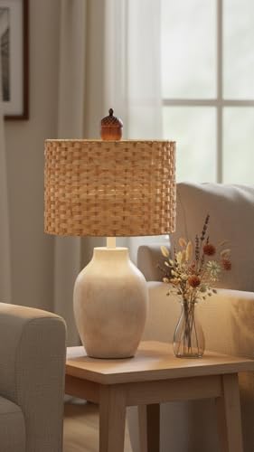 Aspen Creative 31602, Drum Spider Lamp Shade, Natural Banana Leaf, 12" Top x 12" Bottom x 9" Height - color: Banana Leaf