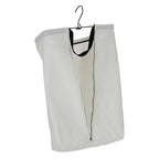 Household Essentials Door Hanging Laundry Bag in Washable Canvas with Loop Handle, White with Black Trim - color: White/Black