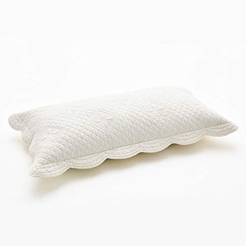 Calla Angel Sage Garden Luxury Pure Cotton Matelasse Quilted Pillow Sham, King Pillow, 20x36, Ivory - color: Ivory, size: King