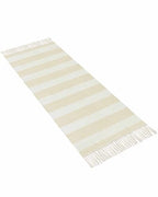 Simple Cream Stripes Kitchen Runner Rug 2'x4', Washable Woven Cotton Area Rug Bathroom Hallway Rug, Geometric Vertical Linens Modern Minimalism Entryway Bedroom Rug Non Slip Throw Rug Carpet - color: Cream, size: 2 x 4 ft
