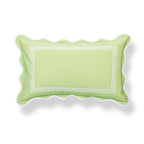 Hofdeco Premium Grandmillennial Patio Indoor Outdoor Lumbar Pillow Cover Only, 12"x20" Water Repellent for Backyard, Couch, Poolside, Grass Green Embroidered Frame - color: Grass Green Frame 12"x20"