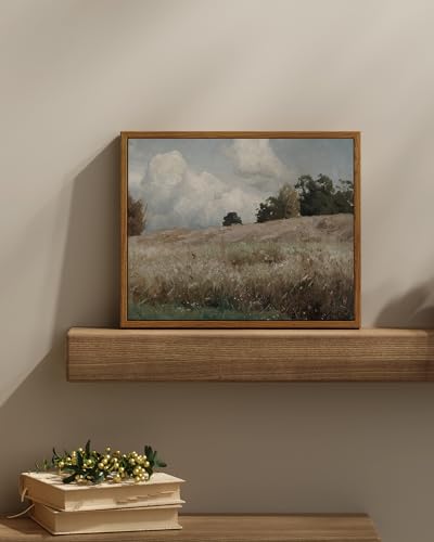 InSimSea Framed Canvas Wall Art Vintage Decor, Cornfield Countryside Scenery Rustic Farmhouse Wall Decoration, Country Decor Wall Art for Bedroom, Living Room Kitchen Bathroom, 11"x14" - color: Corn Field, size: 14"L x 11"W
