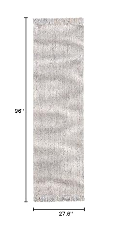 SAFAVIEH Natural Fiber Collection Runner Rug - 2'3" x 8', Grey & Natural, Handmade Woven Fringe Jute, Ideal for High Traffic Areas in Living Room, Bedroom (NF826F) - color: Grey/Natural, size: 2'3" x 8' (Runner)