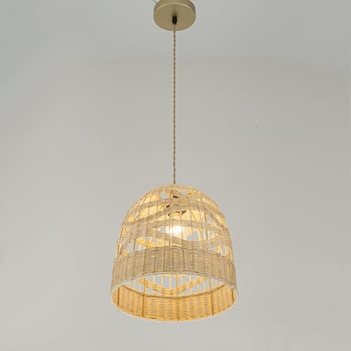 Modern Japandi Handmade Rattan Pendant Light (Dome)