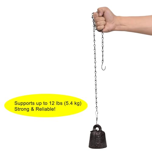 Chain for Hanging Plants,35 Inch Black Hanging Basket Chain Kits with Hooks for Bird Feeder Hanging Plant Extender Porch Wind Chime (Black, 35 Inch-2PCS) - color: Black, size: 35 Inch-2PCS