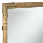 Uttermost Kampar Antiqued Gold and Rattan 23" x 36" Vanity Mirror