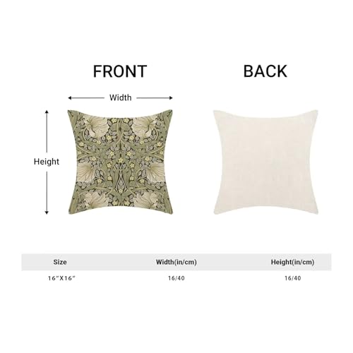 Spring Throw Pillow Covers 16x16 Set of 2, Sage Green Print Linen Decorative Pillow Covers Botanical Floral Outdoor Cushion Cover Vintage Flower Pillowcase for Sofa Couch Farmhouse Room - color: Spring Flower2, size: 16" x 16" (Pack of 2)