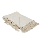 DII Chevron Throw Collection Handloomed Cotton, 50x60, Off-White - color: Off-white, size: 50x60"