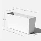 Veradek Midori Long Trough Planter (White, 39 inch - 2 Pack with 2 Saucer Trays) - color: White, size: 39 inch - 2 pack with saucers