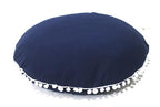 CRAFT KALA Meditation Floor Pillow Cover, Round Large Pillows Cover Seating for Adults, Bohemian Mandala Circle Cushions Cover for Outdoor Fireplace Yoga Living Room (Blue, 32" Round)