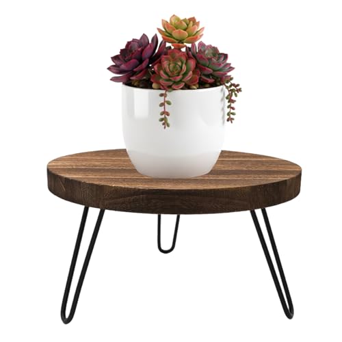 Wood Plant Stand Indoor Outdoor, 12'' Wooden Planter Stands Fit 5-15 Inch Pot, Plant Stool Flower Pot Stand Gardening Display Pedestals for Decor Living Room Balcony, Office, Patio - size: Large