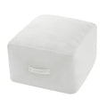 MeMoreCool Square Stuffed Pouf Ottoman Foot Rest, Floor Pouf Foot Stool with Foam Chunk Filling, Soft Stuffed Ottoman Footrest for Living Room, Off-White - color: Striped Off-white