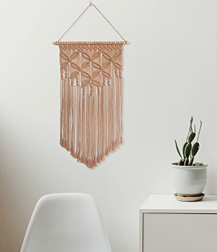 Winterdemoon Handmade Cotton Home Decor Macrame Wall Hanging Khaki - color: Khaki