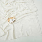 Baby Knit Cotton Blanket White Heart Texture Soft Cotton Nursery Crib Throw for Baby Shower Birthday Size 30x40 - color: White, size: 30"x40"