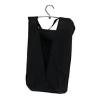 Household Essentials Door Hanging Laundry Bag in Washable Canvas with Loop Handle, Black - color: Black