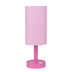 LALISU Small Table Lamp Nightstand Lamp Linen Lampshade Bedroom Wood Base Small Bedside Lamp for Night Stands, Desk Lamps for Reading Living Room, Office (LED Bulb Included) (Pink) - color: Pink