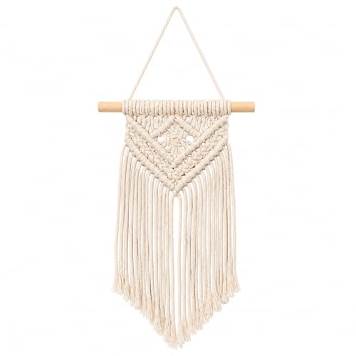 LUOZZY Macrame Wall Hanging Woven Tapestry Bohemian Style Macrame Hanging Decoration for Home Bedroom Livingroom Dorm Room Decoration, 14.6"x6.3"