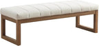 Zihanhome 52.7" Bedroom Bench for End of Bed, Modern Upholstered Teddy Fabric Entryway Bench & Dining Bench, Footrest Stool Bench with Solid Wood Frame for Bedroom, Living Room (Beige) - color: Beige