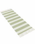 Sage Green Stripes Kitchen Runner Rug 2'x4', Washable Woven Cotton Area Rug with Tassels Bathroom Hallway Rug, Farmhouse White Simple Vertical Striped Entryway Bedroom Rug Non Slip Throw Rug Carpet - color: Sage Green, size: 2 x 4 ft