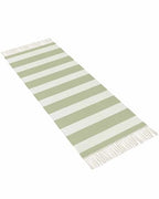 Sage Green Stripes Kitchen Runner Rug 2'x4', Washable Woven Cotton Area Rug with Tassels Bathroom Hallway Rug, Farmhouse White Simple Vertical Striped Entryway Bedroom Rug Non Slip Throw Rug Carpet - color: Sage Green, size: 2 x 4 ft