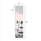 Ruomeng Full Length Wall Mirror Tiles, 12" x 12" x 4Pcs Frameless Wall Mounted Mirror Glass Wall Mirror for Home Gym, Door, Bedroom, Living Room - size: 12"x12"-4pcs