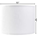 GO&SO White Textured Drum lampshade Medium Lamp Shade 13" Top x 13" Bottom x 10" High (Spider) Modern Linen Lamp Shades for Table Lamp Bedside Lamp Natural Linen Replacement Assembly is Required - color: White-Texture, size: 13*13*10 inch-1 Pack
