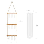 Hyindoor Wall Hanging Propagation Stations 3 Tired Wall Planter Terrarium with Wooden Stand and Glass Test Tubes Plant Hanger Flower Vase for Home Office Wall Decor Hydroponic Cuttings - size: Medium-9 Tubes