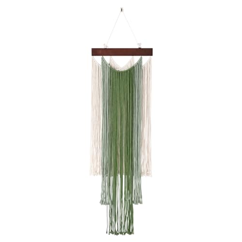 iHUFeather Macrame Wall Hanging Boho Wall Tapestry, Handmade Woven Wall Art for Living Room Bedroom Bohemian Home Decor 47.2" L x 15.7" W (Green) - color: Green, size: 47.2"L x 15.7"W