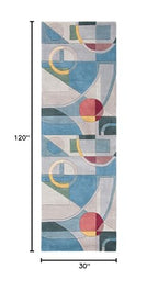 SAFAVIEH Rodeo Drive Collection Runner Rug - 2'6" x 10', Blue & Multi, Handmade Mid-Century Modern Abstract Wool, Ideal for High Traffic Areas in Living Room, Bedroom (RD845B) - color: Blue/Multi, size: 2'6" x 10' (Runner)