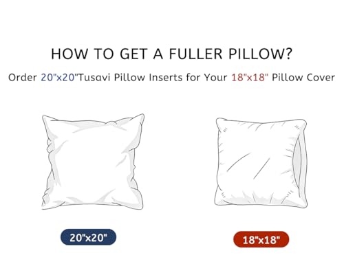 18"x18" Pillow Inserts Set of 2 with 100% Cotton Cover Decorative Square Throw 18 Pillows for Couch, Sofa and Bed - White(2, 18x18) - size: 18x18