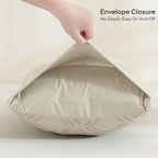 JELLYMONI Pillowcases King Size Light Sand 2 Pack Boho Plaid Bed Pillow Covers 20x36in Polyester Envelope Pillow Shams Tufted Bohemian Textured (Pillows are not Included) - color: 01 - Light Sand - Grid, size: 36" x 20" (Pack of 2)