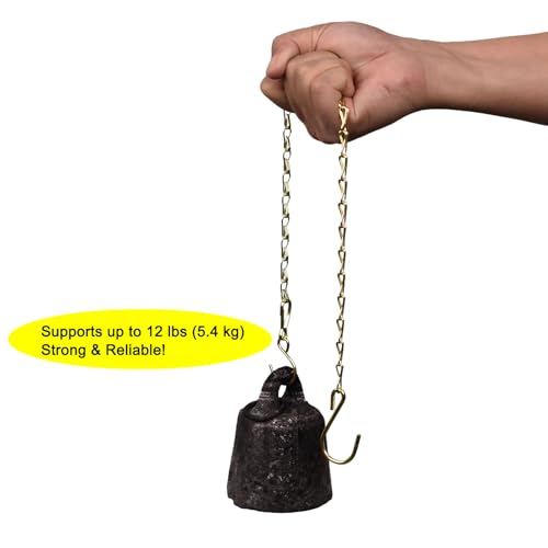 Chain for Hanging Plants,21 Inch Gold Hanging Chain, Small Hanging Basket Chain Kits with Hooks for Bird Feeder Hanging Basket Extender Porch Wind Chime (Gold, 21 Inch-6PCS) - color: Gold, size: 21 Inch-6PCS