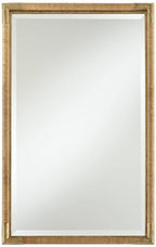 Uttermost Kampar Antiqued Gold and Rattan 23" x 36" Vanity Mirror