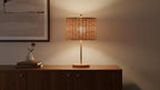 Aspen Creative 31604, Drum Spider Lamp Shade, Natural Rattan, 12" Top x 12" Bottom x 9" Height - color: Rattan